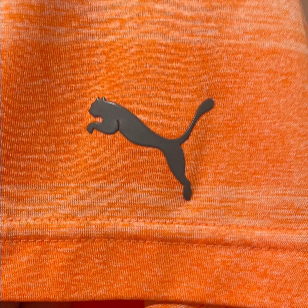 Puma Orange Polo Shirt Short Sleeve Classic - Picture 3 of 4
